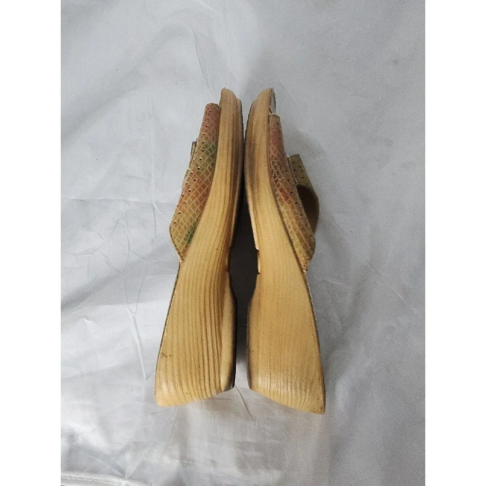 Fly Flot comfort Sandals 40 US‎ 9 multicolor buckle Leather Italian Wedge Shoes